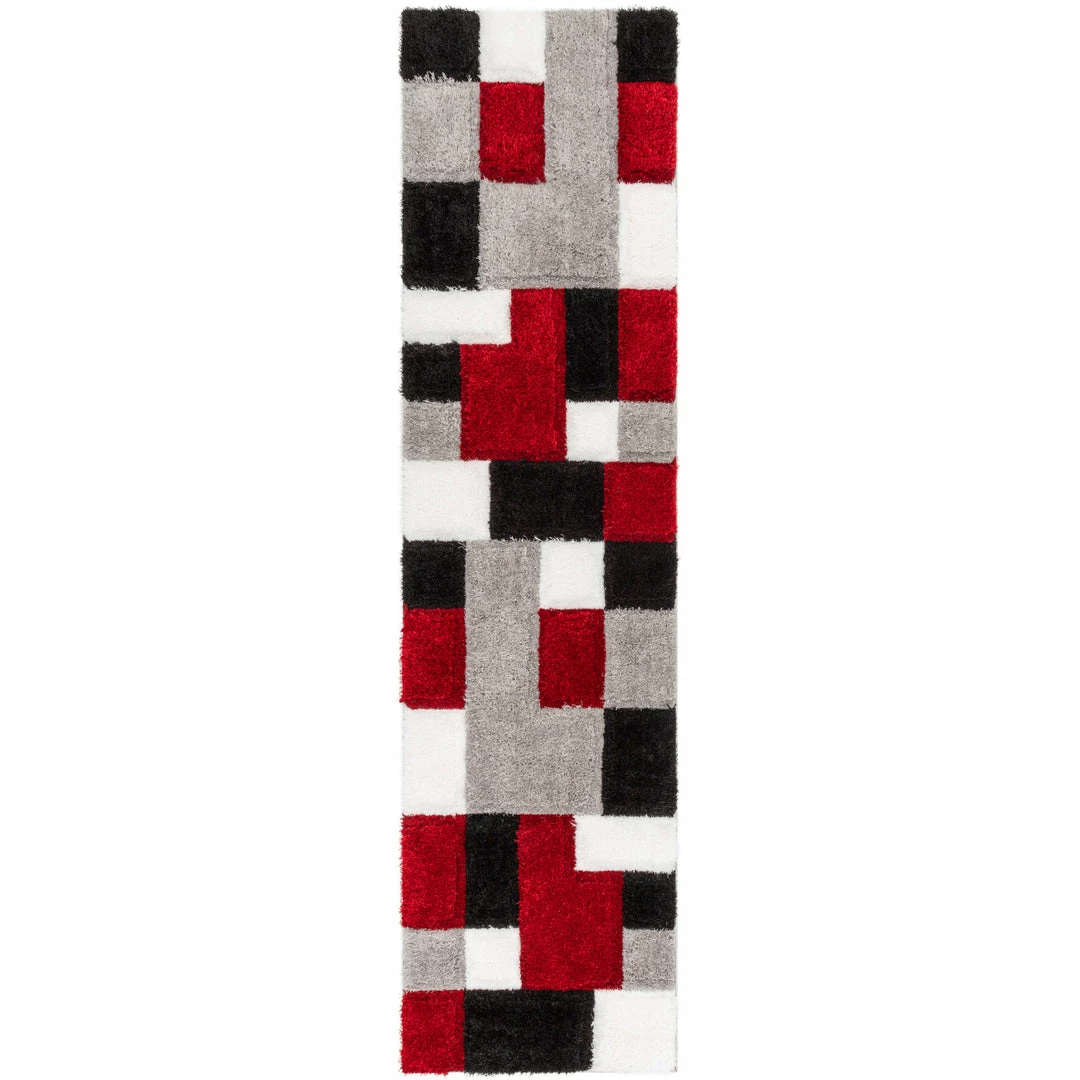 Well Woven Escondido Red Modern Geometric 3D Textured Shag Rug 7 Well Woven Escondido Red Modern Geometric 3D Textured Shag Rug