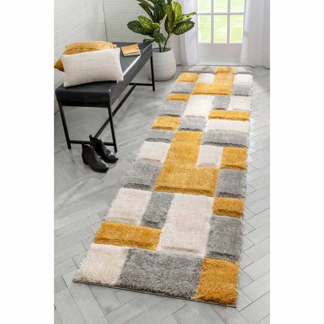 Well Woven Escondido Yellow Modern Geometric 3D Textured Shag Rug By Chill Rugs 6 Well Woven Escondido Yellow Modern Geometric 3D Textured Shag Rug By Chill Rugs