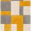 Well Woven Escondido Yellow Modern Geometric 3D Textured Shag Rug By Chill Rugs