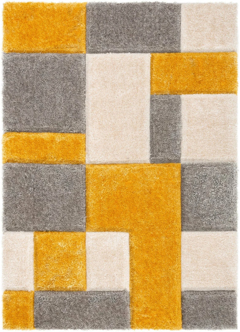 Well Woven Escondido Yellow Modern Geometric 3D Textured Shag Rug By Chill Rugs 1 Well Woven Escondido Yellow Modern Geometric 3D Textured Shag Rug By Chill Rugs