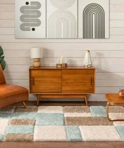 Well Woven Escondido Blue Modern Geometric 3D Textured Shag Rug By Chill Rugs