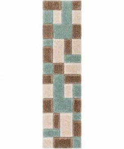 Well Woven Escondido Blue Modern Geometric 3D Textured Shag Rug By Chill Rugs