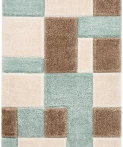 Well Woven Escondido Blue Modern Geometric 3D Textured Shag Rug By Chill Rugs