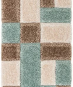 Well Woven Escondido Blue Modern Geometric 3D Textured Shag Rug By Chill Rugs