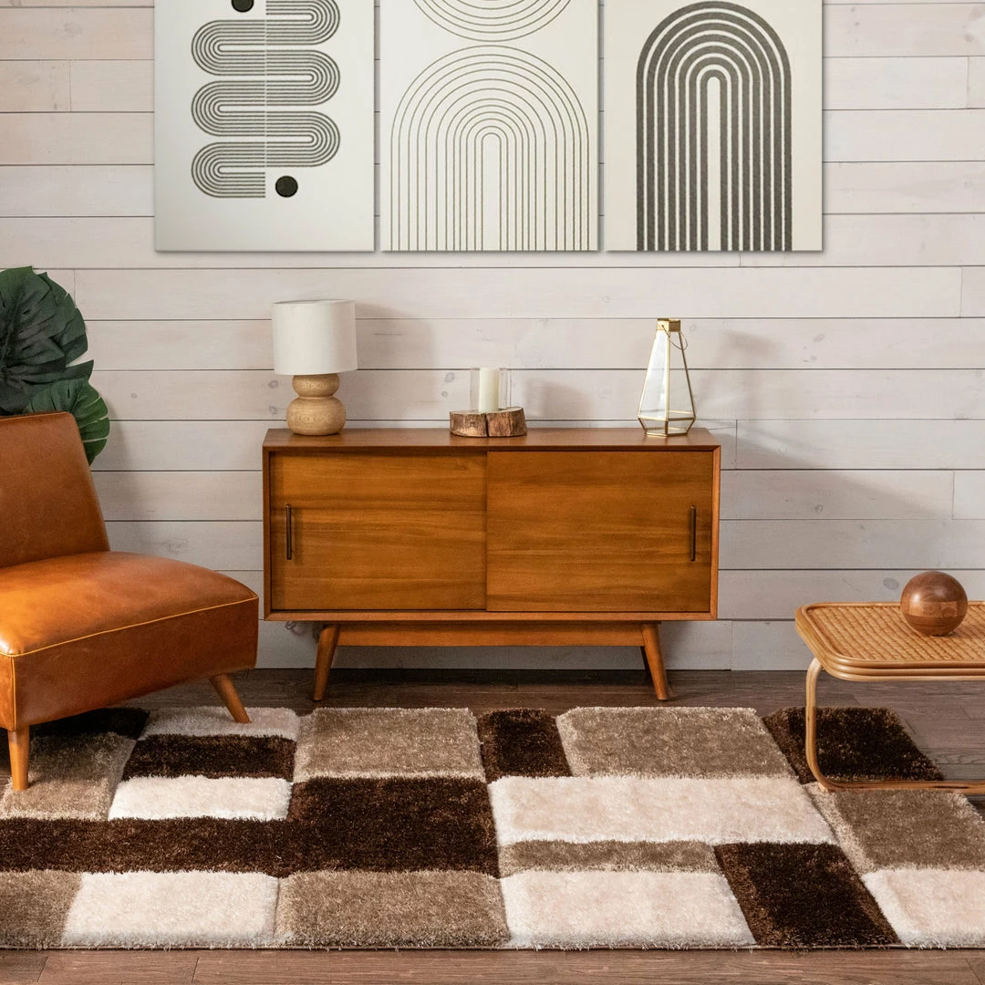 Well Woven Escondido Brown Modern Geometric 3D Textured Shag Rug 7 Well Woven Escondido Brown Modern Geometric 3D Textured Shag Rug