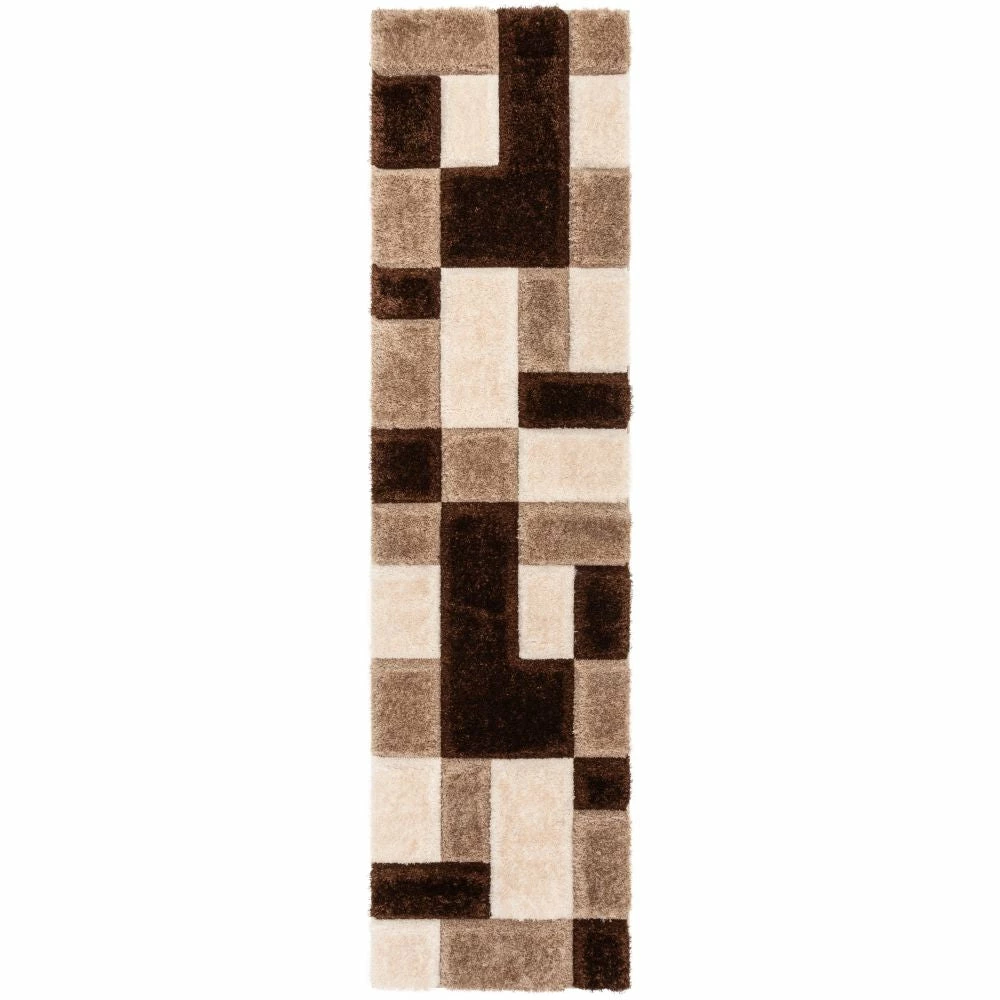 Well Woven Escondido Brown Modern Geometric 3D Textured Shag Rug 8 Well Woven Escondido Brown Modern Geometric 3D Textured Shag Rug
