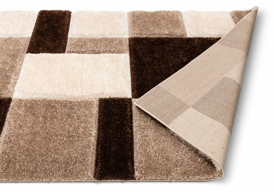 Well Woven Escondido Brown Modern Geometric 3D Textured Shag Rug 4 Well Woven Escondido Brown Modern Geometric 3D Textured Shag Rug