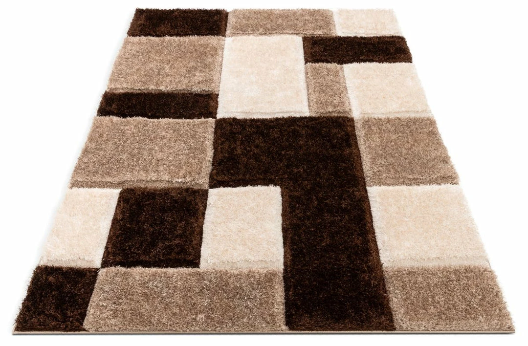 Well Woven Escondido Brown Modern Geometric 3D Textured Shag Rug 5 Well Woven Escondido Brown Modern Geometric 3D Textured Shag Rug