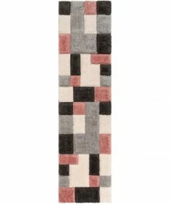 Well Woven Escondido Blush Modern Geometric 3D Textured Shag Rug