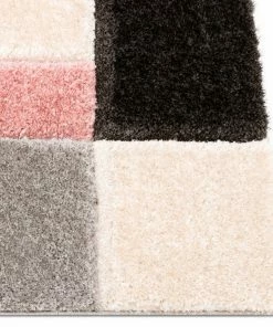 Well Woven Escondido Blush Modern Geometric 3D Textured Shag Rug