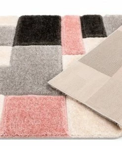 Well Woven Escondido Blush Modern Geometric 3D Textured Shag Rug