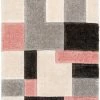 Well Woven Escondido Blush Modern Geometric 3D Textured Shag Rug