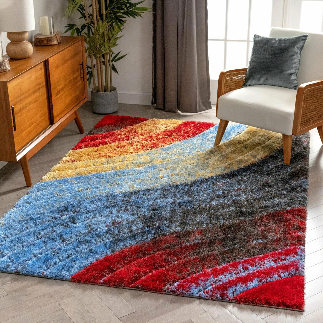 Well Woven Mojave Red Modern 3D Textured Shag Rug By Chill Rugs 2 Well Woven Mojave Red Modern 3D Textured Shag Rug By Chill Rugs