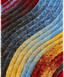 Well Woven Mojave Red Modern 3D Textured Shag Rug By Chill Rugs