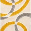 Well Woven Bevel Yellow Modern Geometric 3D Textured Shag Rug