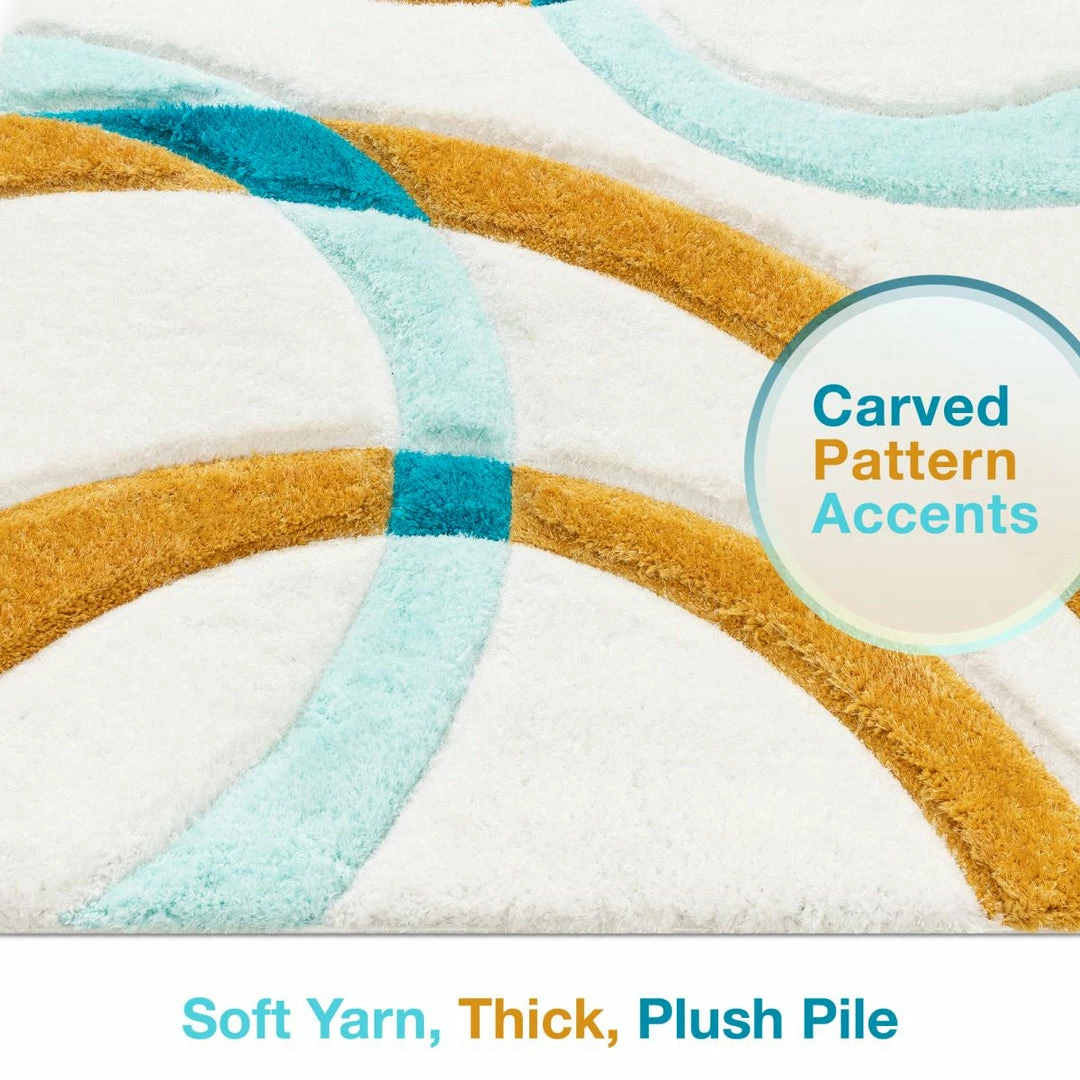 Well Woven Bevel Blue Modern Geometric 3D Textured Shag Rug 6 Well Woven Bevel Blue Modern Geometric 3D Textured Shag Rug