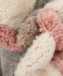 Well Woven Bevel Modern Geometric Arcs & Shapes Shag Blush Grey 3D Textured Thick & Soft Shag Rug