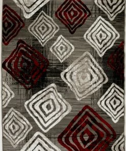 Well Woven Sample Sale Grey White Red 5'3" X 7'5" SS-0244 Rug Whites & Creams
