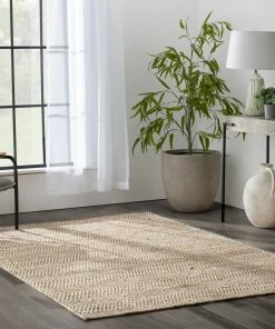Well Woven Willow Jute Chevron Natural Hand-Woven Chunky-Textured Rug