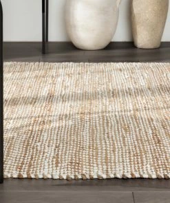 Well Woven Willow Jute Chevron Natural Hand-Woven Chunky-Textured Rug