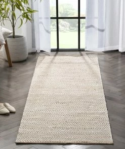 Well Woven Willow Jute Chevron Natural Hand-Woven Chunky-Textured Rug
