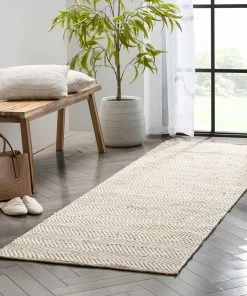 Well Woven Willow Jute Chevron Natural Hand-Woven Chunky-Textured Rug