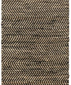 Well Woven Willow Jute Chevron Natural Black Hand-Woven Chunky-Textured Rug