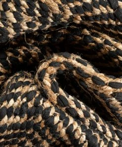 Well Woven Willow Jute Chevron Natural Black Hand-Woven Chunky-Textured Rug