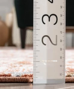 Well Woven Ahote Vintage Floral Damask Pattern Rust Textured Rug Global