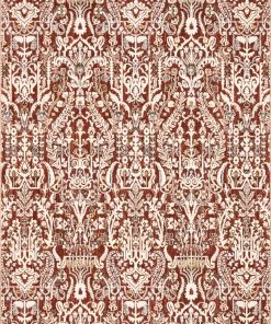 Well Woven Ahote Vintage Floral Damask Pattern Rust Textured Rug Global