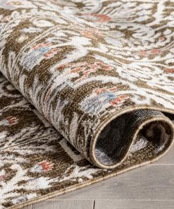 Well Woven Ahote Vintage Floral Damask Pattern Brown Textured Rug 16 Well Woven Ahote Vintage Floral Damask Pattern Brown Textured Rug