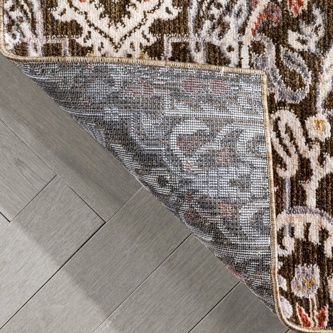 Well Woven Ahote Vintage Floral Damask Pattern Brown Textured Rug 5 Well Woven Ahote Vintage Floral Damask Pattern Brown Textured Rug