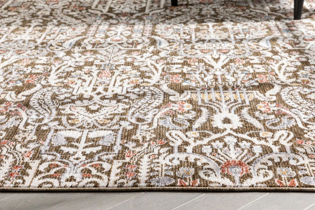 Well Woven Ahote Vintage Floral Damask Pattern Brown Textured Rug 7 Well Woven Ahote Vintage Floral Damask Pattern Brown Textured Rug