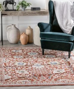 Well Woven Creo Vintage Floral Oriental Persian Red Textured Rug