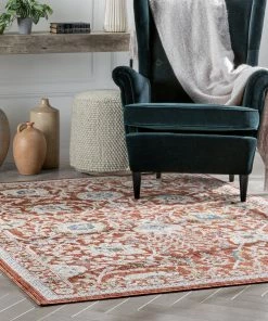 Well Woven Creo Vintage Floral Oriental Persian Red Textured Rug