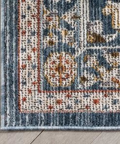Well Woven Global Creo Vintage Floral Oriental Persian Light Blue Textured Rug