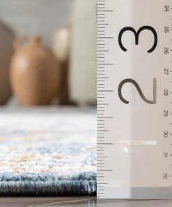 Well Woven Global Creo Vintage Floral Oriental Persian Light Blue Textured Rug