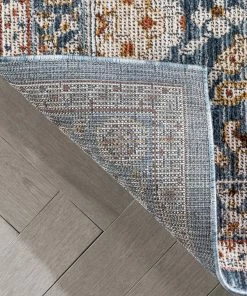 Well Woven Global Creo Vintage Floral Oriental Persian Light Blue Textured Rug