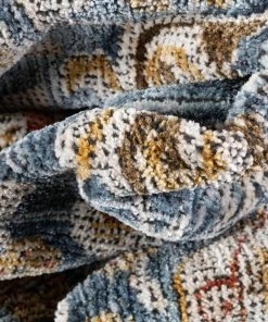 Well Woven Global Creo Vintage Floral Oriental Persian Light Blue Textured Rug