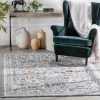 Well Woven Global Creo Vintage Floral Oriental Persian Light Blue Textured Rug