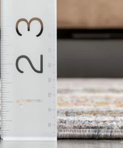 Well Woven Kestrel Vintage Tribal Floral Pattern Grey Textured Rug Global