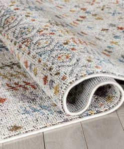 Well Woven Mathias Vintage Tribal Stripes Ivory Textured Rug