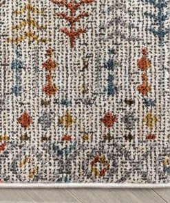 Well Woven Mathias Vintage Tribal Stripes Ivory Textured Rug