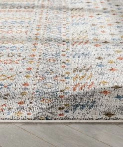 Well Woven Mathias Vintage Tribal Stripes Ivory Textured Rug