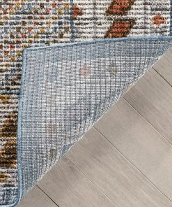 Well Woven Namib Vintage Medallion Oriental Blue Textured Rug