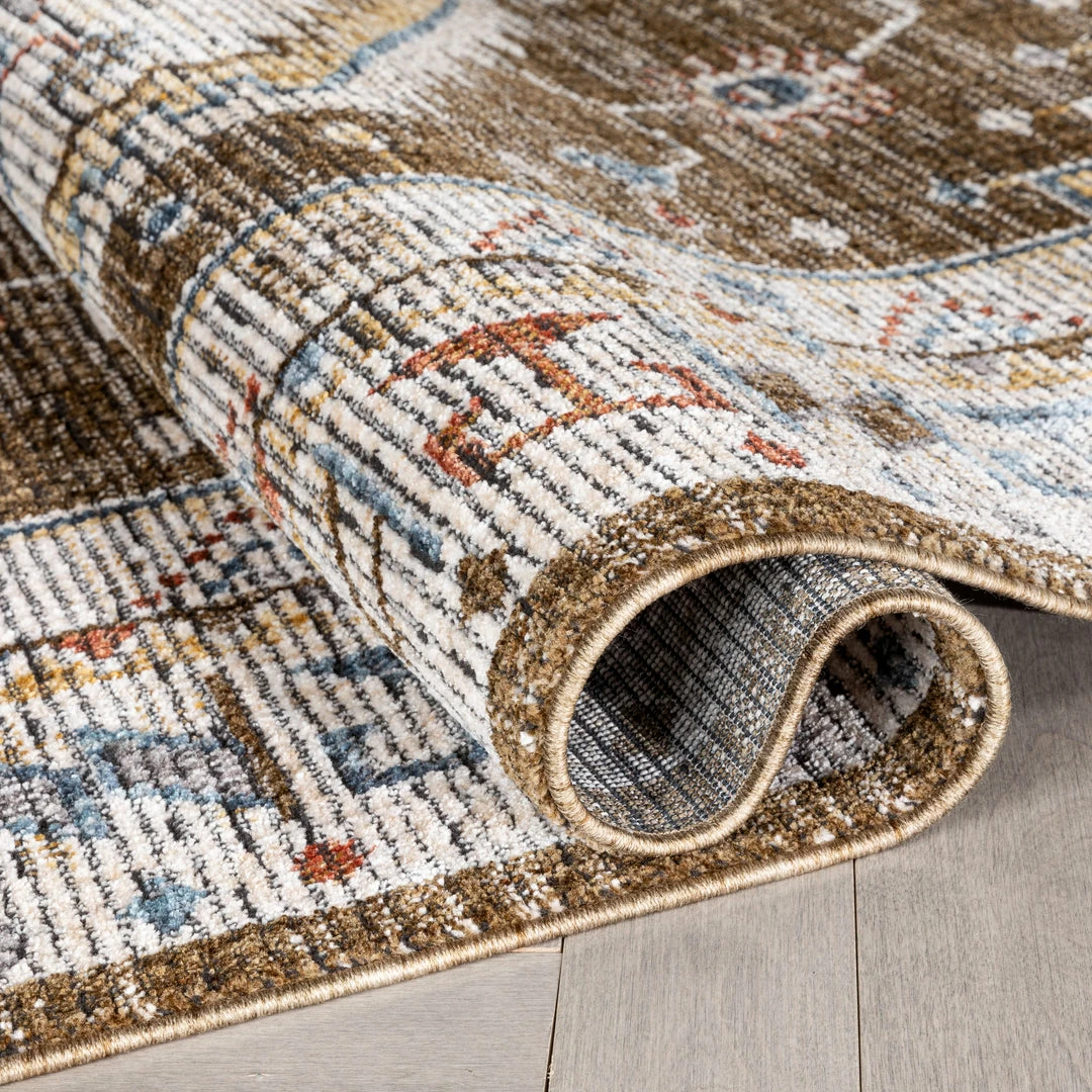 Well Woven Global Namib Vintage Medallion Oriental Brown Textured Rug 9 Well Woven Global Namib Vintage Medallion Oriental Brown Textured Rug