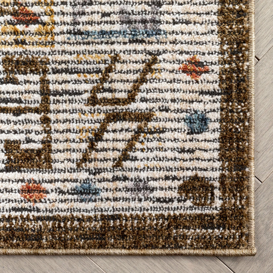 Well Woven Global Namib Vintage Medallion Oriental Brown Textured Rug 4 Well Woven Global Namib Vintage Medallion Oriental Brown Textured Rug