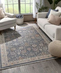 Well Woven Zocalo Global Vintage Oriental Blue Rug