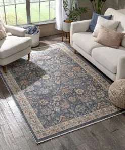 Well Woven Zocalo Global Vintage Oriental Blue Rug