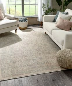 Well Woven Zocalo Global Vintage Oriental Distressed Cream Rug By Chill Rugs